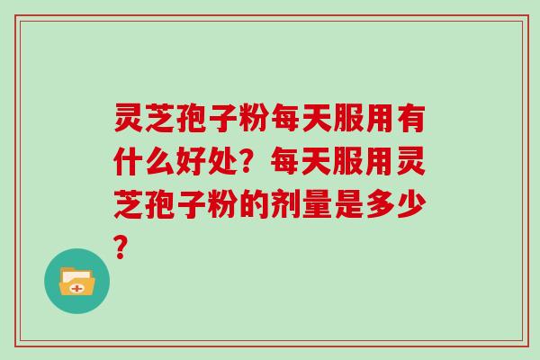灵芝孢子粉每天服用有什么好处？每天服用灵芝孢子粉的剂量是多少？