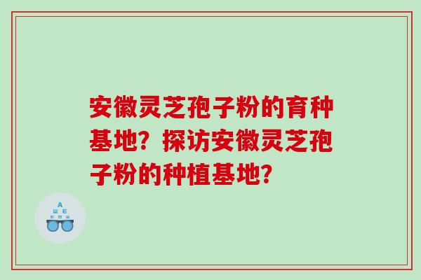 安徽灵芝孢子粉的育种基地？探访安徽灵芝孢子粉的种植基地？