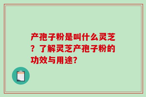 产孢子粉是叫什么灵芝？了解灵芝产孢子粉的功效与用途？