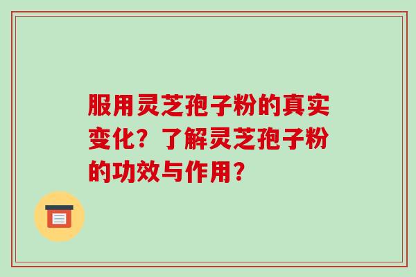 服用灵芝孢子粉的真实变化？了解灵芝孢子粉的功效与作用？