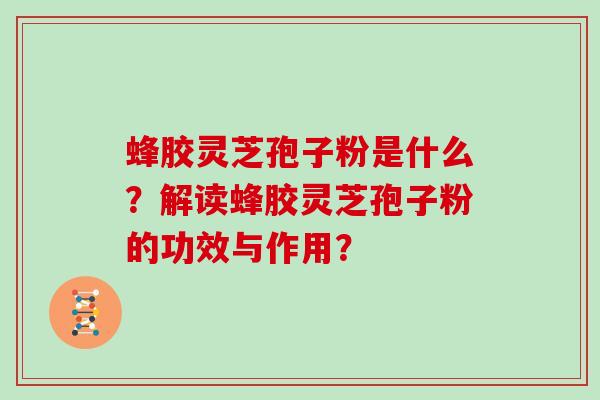 蜂胶灵芝孢子粉是什么？解读蜂胶灵芝孢子粉的功效与作用？