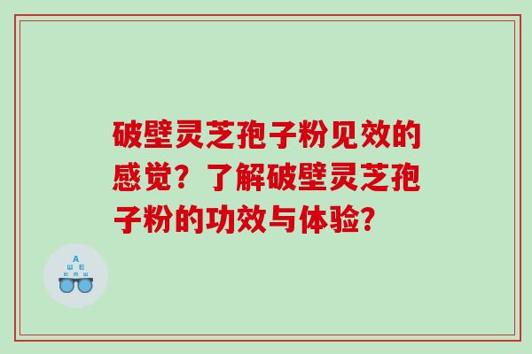 破壁灵芝孢子粉见效的感觉？了解破壁灵芝孢子粉的功效与体验？