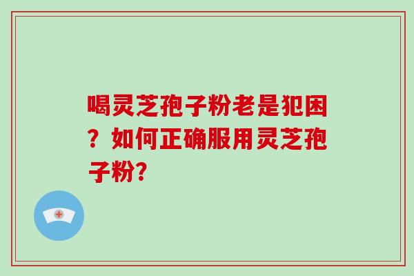 喝灵芝孢子粉老是犯困？如何正确服用灵芝孢子粉？