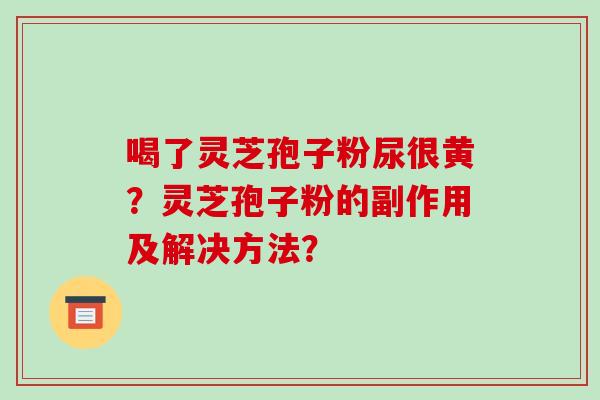 喝了灵芝孢子粉尿很黄？灵芝孢子粉的副作用及解决方法？