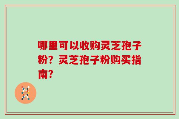 哪里可以收购灵芝孢子粉？灵芝孢子粉购买指南？