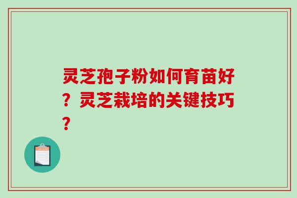 灵芝孢子粉如何育苗好？灵芝栽培的关键技巧？