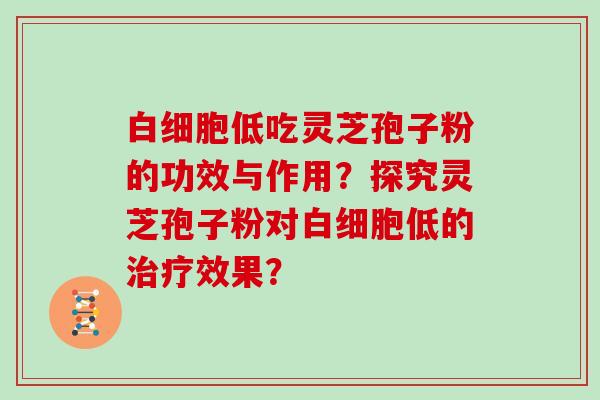 白细胞低吃灵芝孢子粉的功效与作用？探究灵芝孢子粉对白细胞低的治疗效果？