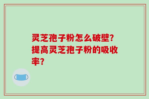灵芝孢子粉怎么破壁？提高灵芝孢子粉的吸收率？