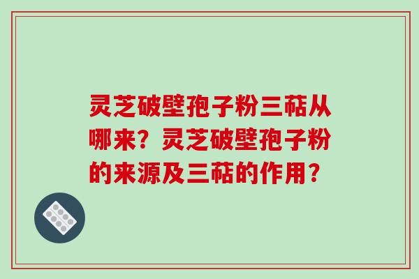 灵芝破壁孢子粉三萜从哪来？灵芝破壁孢子粉的来源及三萜的作用？