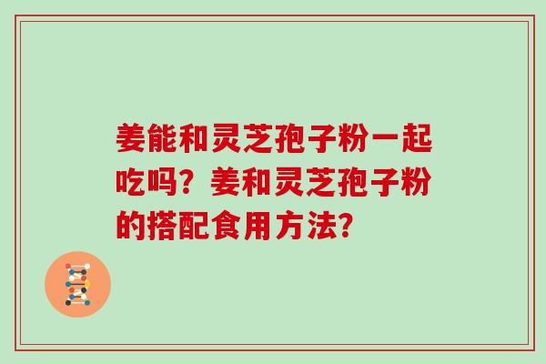 姜能和灵芝孢子粉一起吃吗？姜和灵芝孢子粉的搭配食用方法？