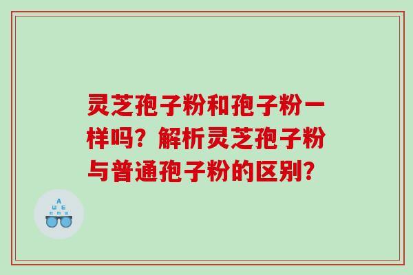 灵芝孢子粉和孢子粉一样吗？解析灵芝孢子粉与普通孢子粉的区别？