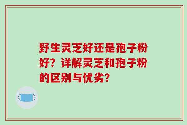野生灵芝好还是孢子粉好？详解灵芝和孢子粉的区别与优劣？