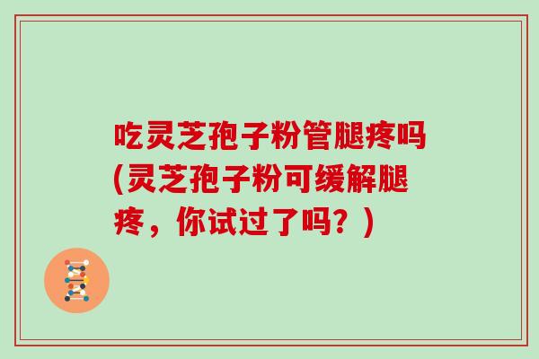 吃灵芝孢子粉管腿疼吗(灵芝孢子粉可缓解腿疼，你试过了吗？)