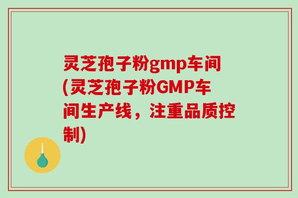 灵芝孢子粉gmp车间(灵芝孢子粉GMP车间生产线，注重品质控制)