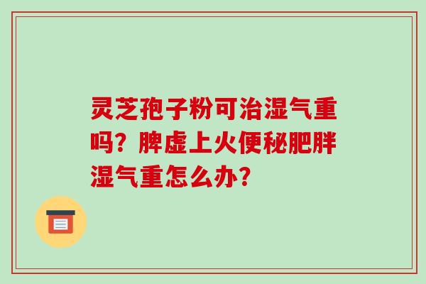 灵芝孢子粉可湿气重吗？脾虚上火湿气重怎么办？