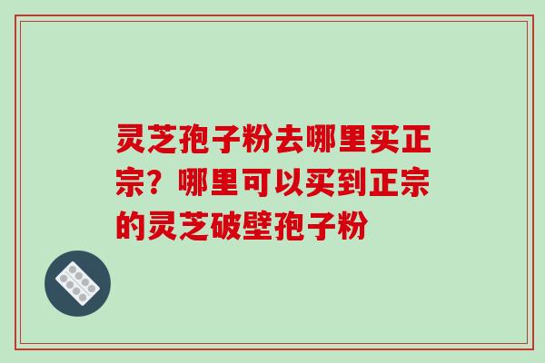 灵芝孢子粉去哪里买正宗？哪里可以买到正宗的灵芝破壁孢子粉