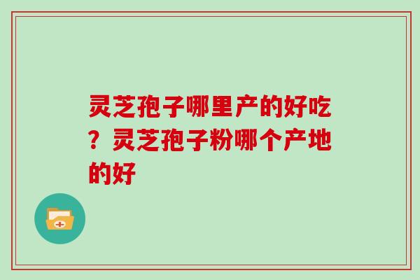 灵芝孢子哪里产的好吃？灵芝孢子粉哪个产地的好