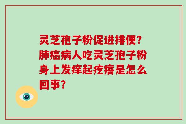 灵芝孢子粉促进排便？人吃灵芝孢子粉身上发痒起疙瘩是怎么回事？