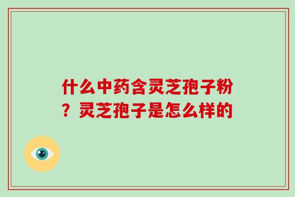 什么中药含灵芝孢子粉？灵芝孢子是怎么样的