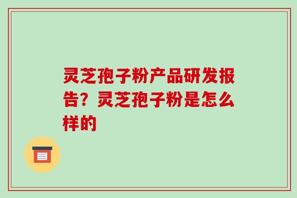 灵芝孢子粉产品研发报告？灵芝孢子粉是怎么样的