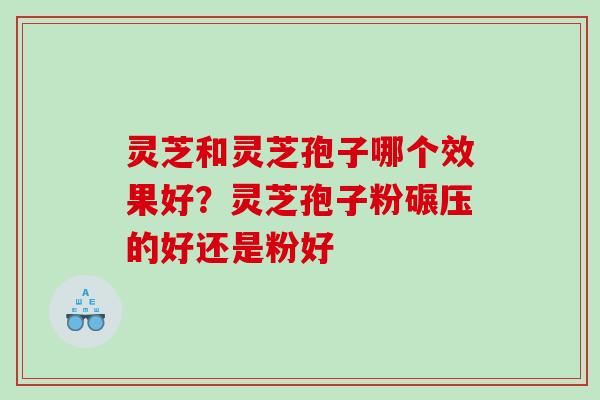 灵芝和灵芝孢子哪个效果好？灵芝孢子粉碾压的好还是粉好