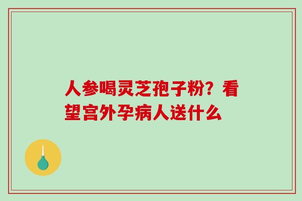 人参喝灵芝孢子粉？看望宫外孕病人送什么