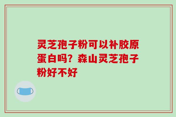 灵芝孢子粉可以补胶原蛋白吗？森山灵芝孢子粉好不好