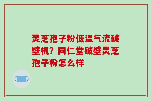 灵芝孢子粉低温气流破壁机？同仁堂破壁灵芝孢子粉怎么样