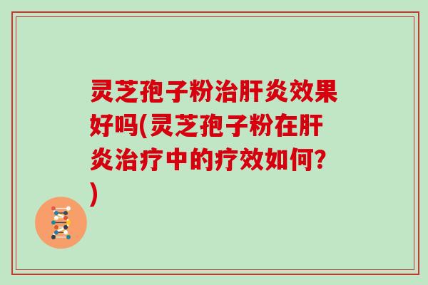 灵芝孢子粉治肝炎效果好吗(灵芝孢子粉在肝炎治疗中的疗效如何？)