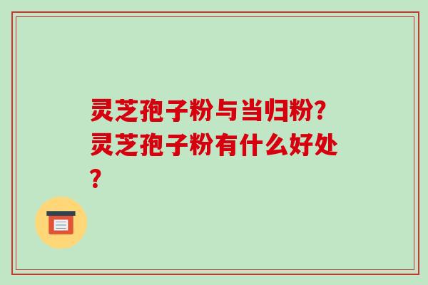 灵芝孢子粉与当归粉？灵芝孢子粉有什么好处？