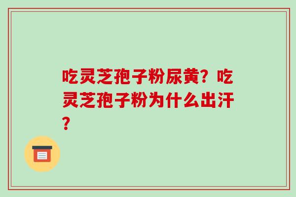 吃灵芝孢子粉尿黄？吃灵芝孢子粉为什么出汗？
