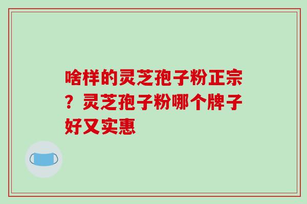 啥样的灵芝孢子粉正宗？灵芝孢子粉哪个牌子好又实惠