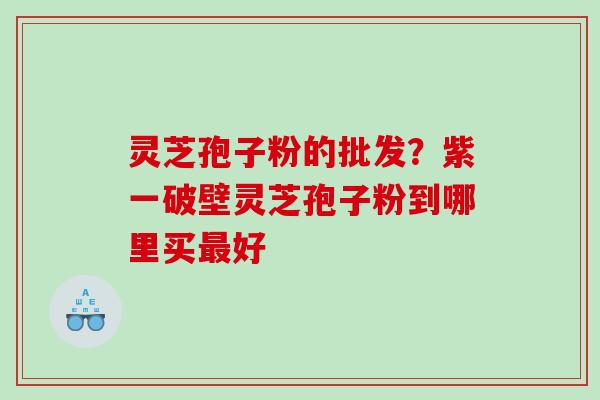 灵芝孢子粉的批发？紫一破壁灵芝孢子粉到哪里买好