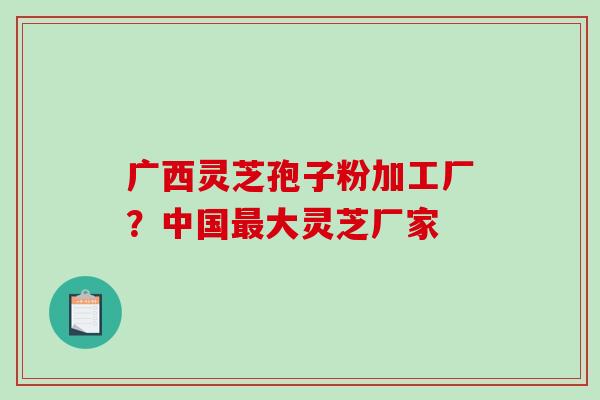 广西灵芝孢子粉加工厂？中国大灵芝厂家