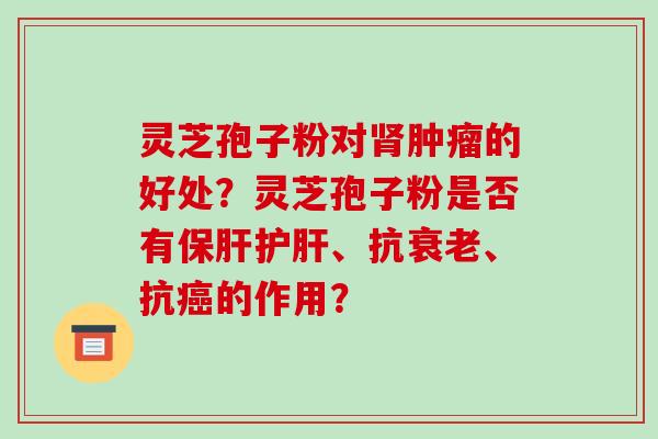 灵芝孢子粉对肾肿瘤的好处？灵芝孢子粉是否有保肝护肝、抗衰老、抗癌的作用？