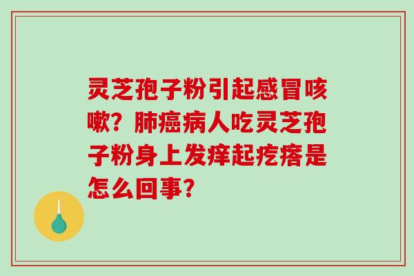 灵芝孢子粉引起？人吃灵芝孢子粉身上发痒起疙瘩是怎么回事？