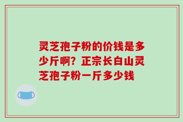 灵芝孢子粉的价钱是多少斤啊？正宗长白山灵芝孢子粉一斤多少钱