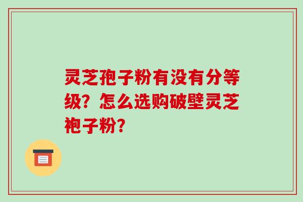 灵芝孢子粉有没有分等级？怎么选购破壁灵芝袍子粉？