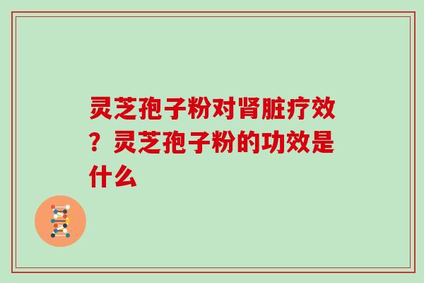 灵芝孢子粉对肾脏疗效？灵芝孢子粉的功效是什么
