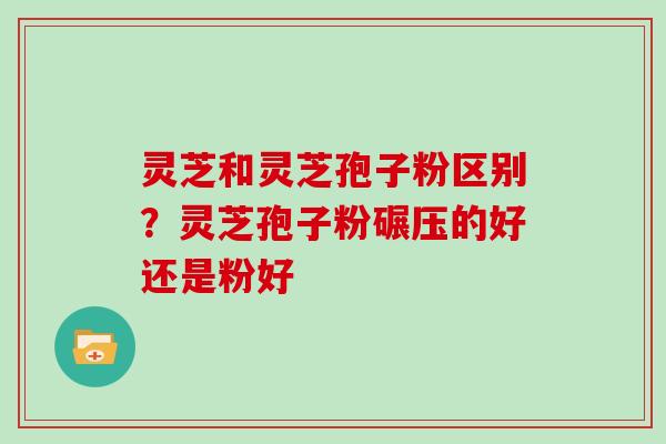 灵芝和灵芝孢子粉区别？灵芝孢子粉碾压的好还是粉好