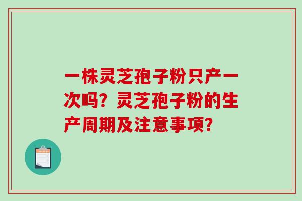 一株灵芝孢子粉只产一次吗？灵芝孢子粉的生产周期及注意事项？