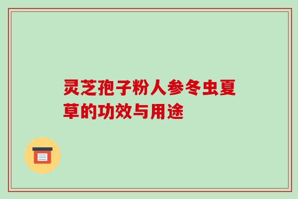 灵芝孢子粉人参冬虫夏草的功效与用途