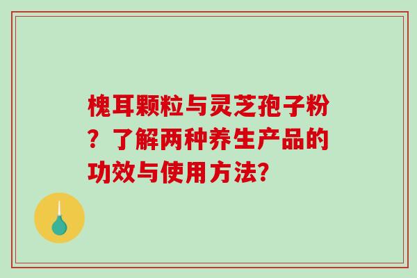 槐耳颗粒与灵芝孢子粉？了解两种养生产品的功效与使用方法？