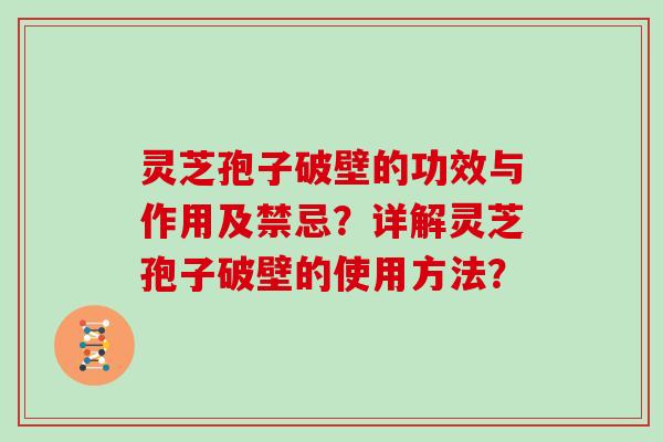灵芝孢子破壁的功效与作用及禁忌？详解灵芝孢子破壁的使用方法？