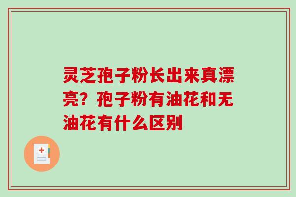 灵芝孢子粉长出来真漂亮？孢子粉有油花和无油花有什么区别