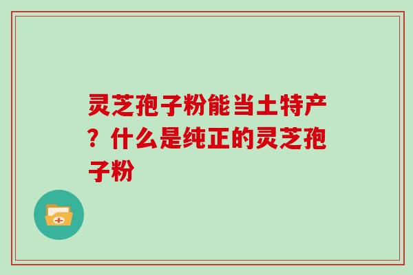 灵芝孢子粉能当土特产？什么是纯正的灵芝孢子粉