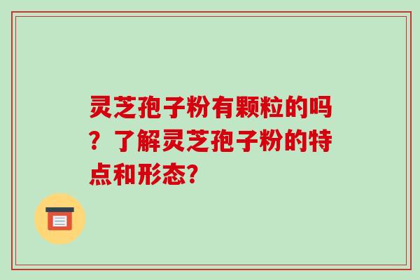 灵芝孢子粉有颗粒的吗？了解灵芝孢子粉的特点和形态？