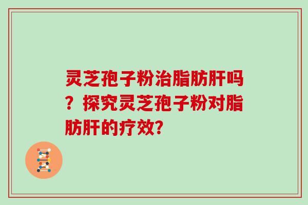 灵芝孢子粉治脂肪肝吗？探究灵芝孢子粉对脂肪肝的疗效？