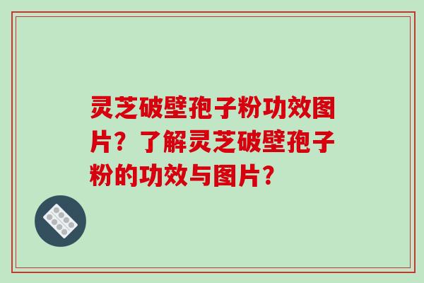 灵芝破壁孢子粉功效图片？了解灵芝破壁孢子粉的功效与图片？