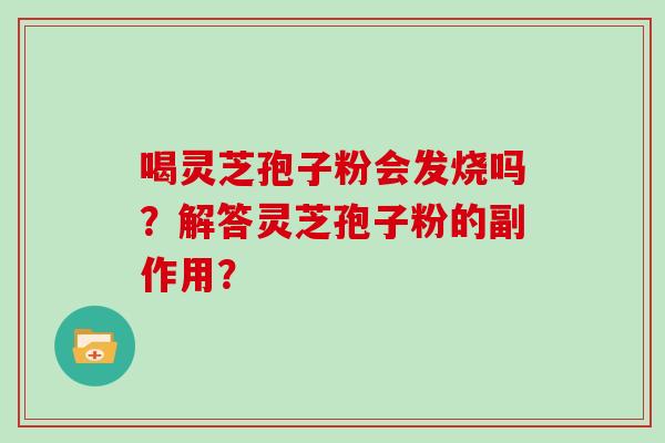 喝灵芝孢子粉会发烧吗？解答灵芝孢子粉的副作用？